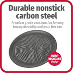 GoodCook AirPerfect 14" Insulated Nonstick Carbon Steel Pizza Pan with Cutting Guides, Perforated Nonstick Pizza Pan, Gray