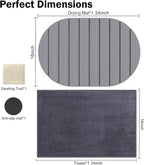 Stone Dish Drying Mat for Kitchen Counter,24"(L)×16"(W) Collapsible Fast-Drying Diatomaceous Earth Mats with Towel Sanding Tool,Versatile Stone Drying Mats for Cups Dishes Bottles