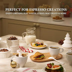 Minh Long 4 OZ Porcelain Espresso Cups Set of 2, Mini Coffee Mugs, Demitasse Cups, Espresso Mugs, Designed for Double Shots of Espresso, Lungo and Tea, Perfect for Coffee Machine and Maker - White