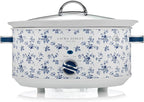 Laura Ashley Slow Cooker 6.8 Quart - Large Slow Cooker 6.8 QT for 8 to 10 People - Energy Efficient Slow Cookers with 3 Heat Settings - Dishwasher Safe Removeable Ceramic Crock & Tempered Glass Lid
