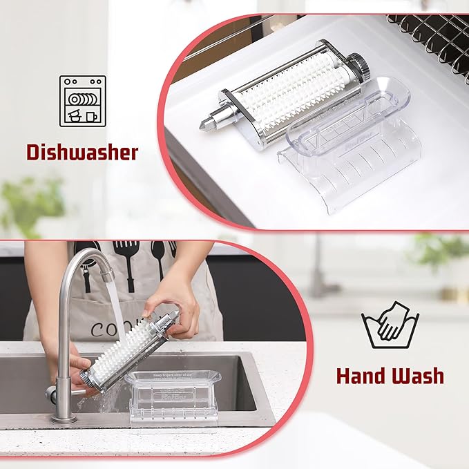 Meat Tenderizer Attachment for Kitchenaid Stand Mixers, 3 Adjustable Thickness, Meat Tenderizer Machine with Transparent Cover, Meat Cuber Accessories for Kitchen aid, Dishwasher Safe