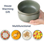 AmorArc Stoneware Cereal Bowls for Kitchen, 28oz Large Ceramic Soup Bowls Set of 4 for Meal,Snacks,Soup, Oven, Microwave&Dishwasher safe Kitchen Bowls with Wavy Rim, Reactive Glaze Matte