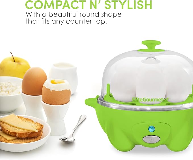 Elite Gourmet Easy Electric 7 Egg Capacity Soft, Medium, Hard-Boiled Cooker Poacher, Scrambled, Omelet Maker with Auto Shut-Off and Buzzer, BPA Free