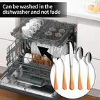 20-Pieces Color Silverware Sets for 4,Orange and white Handle Stainless Steel Cutlery Set, Include Forks Spoons and Knives Set, Dishwasher Safe Utensil Sets for Home Restaurant