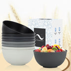 PYRMONT Wheat Straw Bowls - 26 OZ Reusable, Unbreakable Soup & Cereal Bowls, Set of 8, Dishwasher & Microwave Safe, BPA-Free