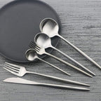 JASHII Luxury Flatware, Silverware Sets, 6-pieces Elegant Cute 18/10 Stainless Steel Silverware Set for Eating Home Kitchen Hotel Restaurant, Service Sets for 1 People, Dishwasher Safe