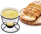 BSTKEY Ceramic Butter Warmer Set, Fondue Pot Melting Pot Set, Melt Hot Pot Round Bowl Set For Cheese Chocolate Butter Caramel, with 2 Dipping Forks
