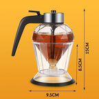 Glass Honey Dispenser, No Drip Honey Dispenser with Stand Diamond Shaped Honey Pot, Beautiful Syrup and Sugar Jar