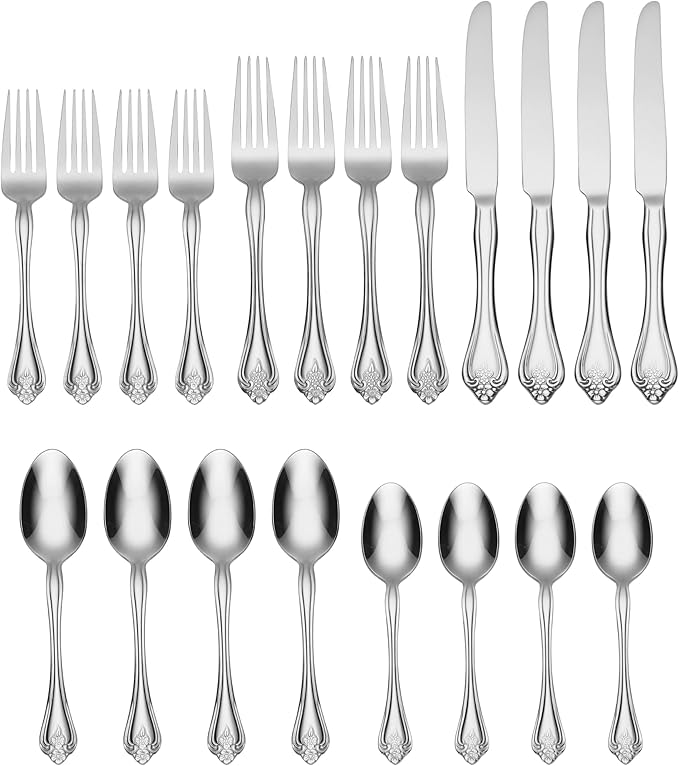 Oneida Boutonniere Flatware, 20 Piece, Silver
