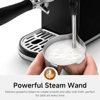 HIBREW H10B - 51mm Espresso Machine - Temperature & Cup Volume Adjustable at will - With Intelligent Display Screen & Pressure Gauge - Stainless Steel Body (Black)