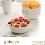 Cereal Bowls Set of 4, White Soup Bowls 20 oz, Ceramic Breakfast Bowl 6 Inch, Kitchen Bowl for Salad, Pasta, Ramen, Oatmeal, Noodle, Rice, Microwave and Dishwasher Safe
