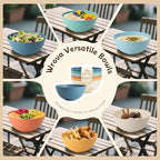 Wheat Straw Bowls for Kitchen set of 6,Anti-Scald Thick Soup Bowls 40oz,Microwave and Dishwasher Safe Bowl Sets, Unbreakable Cereal Bowl Sets. Vibrant Series