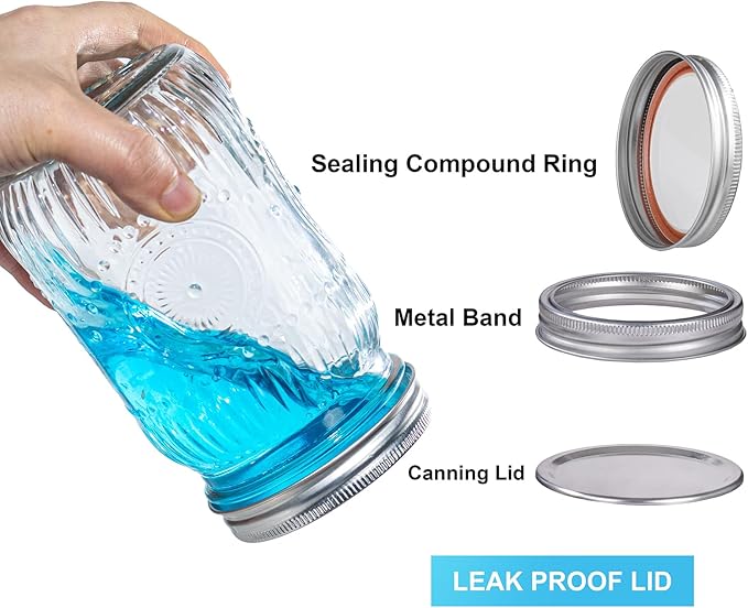 WELLIFE Wide Mouth Mason Jars, 2 Pcs Wide Mouth Mason Jars 32 OZ for Preserving,Jam,Honey,Wedding Favors,Sauces,Meal Prep,Salad,Yogurt & Decor