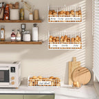 keomaisyto Egg Holder Countertop with 5 Dividers & DIY Nameplate to Separate Eggs, 3 Tier Stackable Wire Storage Baskets for Gathering Fresh Eggs, Wall-Mounted XXL Egg Rack, White (Patent Pending)