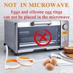 GOYLSER Silicone Egg Molds for Kids, 4pcs Round Egg Rings, Nonstick, Heat Resistant Up to 400F, Easy Clean, White