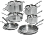 Made In Cookware - 10 Piece Stainless Steel Pot and Pan Set - 5 Ply Clad - Includes Stainless Steel Frying Pans, Saucepans, Saucier and Stock Pot W/Lid - Professional Cookware - Crafted in Italy