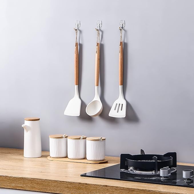 15 Small Hooks+30 Removable Strips, Clear Wire Hanger Hooks, Damage-Free Utility Hooks, Heavy Duty with Adhesive Strips, No Tools Wall Hook for Hanging, Value Pack