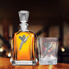 Heritage Pewter Pheasant Square Shot Glass | Hand-Sculpted 1.5 Ounce Shot Glass | Intricately Crafted Metal Pewter Inlay