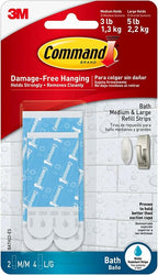 Command 821079049512 Bath Water Resistant Refill, 2-Medium and 4-Large Strips (BATH22-ES-E), 1 Pack, Blue