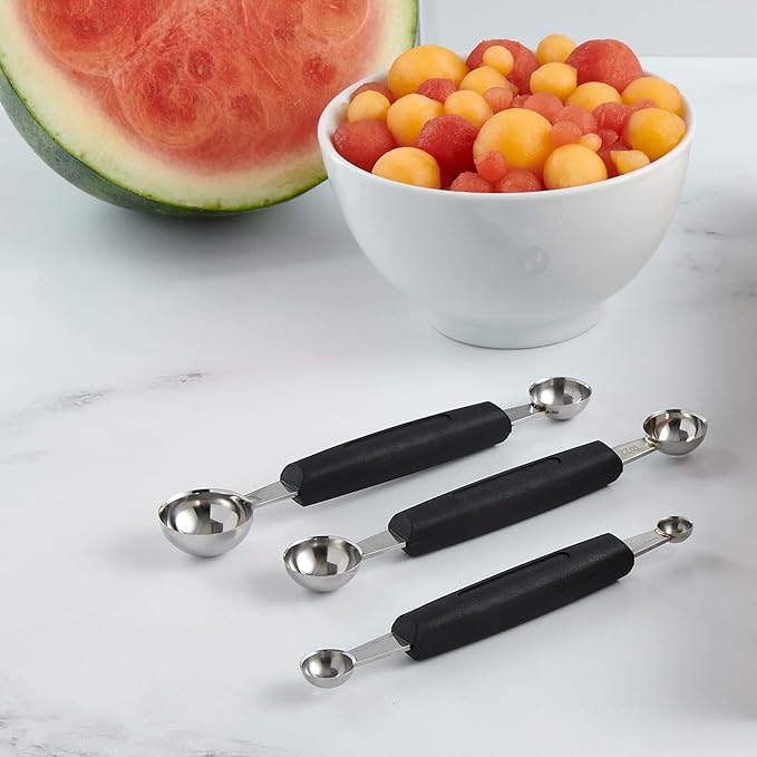 Cutlery-Pro Melon Baller Set, Cat Cora Approved, Soft-Grip Non-Slip Handle, 18/8 Stainless Steel