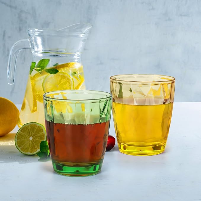 13 oz Plastic Tumblers Drinking Glasses, Clear Acrylic Drinking Cups Wine Glasses Beverage Cups Tumbler for Poolside Party, Outdoor&Indoor, Stackable, Dishwasher Safe, Easy to Clean, Large Capacity