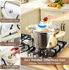 8 QT Stainless Steel Pressure Cooker. 10 pcs Olla de presion Set, Cooking Pressure Cooker with 3 PSl Settings Release Valve & Multiple Protective Devices, Compatible with Induction and Gas Stovetops