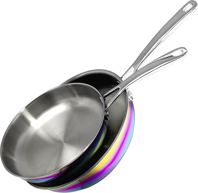 The Magical Kitchen Collection - Iridescent Rainbow Cookware Set - Premium Heavy Duty Stainless Steel and Titanium Pots & Pans Set - Rust Proof, Induction Stove & Oven-Safe (10 Piece)