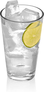 Red Co. Set of 6 Clear Glass 16 Fl Oz Drinking Glassware Beverage Tumblers