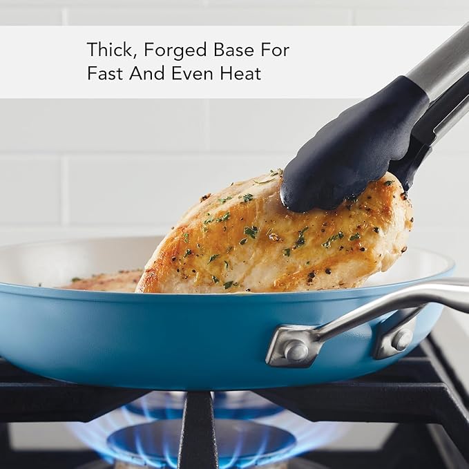 KitchenAid Hard Anodized Ceramic 9-Piece Nonstick Cookware Set – Includes Fry Pans, Saucepan, Stockpot, Durable, Even Heating, Oven Safe to 500°F, Blue Velvet