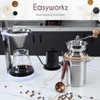 Easyworkz Manual Coffee Grinder - Adjustable Settings, Airtight Canister - Coffee Bean Mill Tool for Kitchen, Hand Crank Coffee Grinder