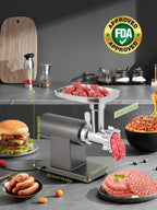 Meat Grinder Electric 3200W Meat Mincer Chopper Machine Multifunctional with Cutting Blade 3 Grinding Plates 3 Sausage Stuffers Kubbe Kit Juicer Cheese Grater Veggie Shredder