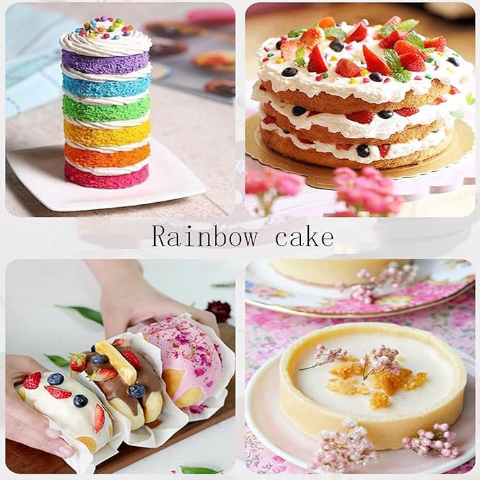 4Pcs Heart Cake Layer Pans Set, 6 Inch Rainbow Cake Baking Pans,Love Silicone Cake Molds for Children's Day Pizza Vegetable Pancake and Resin Crafts Random color