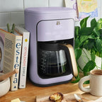 Beautiful Coffee Maker, 14-Cup, Touch Display, Programmable, 1200W, Stainless Steel, Keep Warm, 24h Timer dishwasher-safe (LAVENDER)
