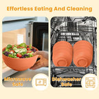 Homienly Large Bowl Set of 8, 60 oz Orange Wheat Straw Bowls, Unbreakable & Microwave Safe, Big Soup and Salad Bowls for Wedding, Party, Camping, Family Dining