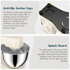 COOKLEE Stand Mixer, 9.5 Qt. 660W 10-Speed Electric Kitchen Mixer with Dishwasher-Safe Dough Hooks, Flat Beaters, Wire Whip & Pouring Shield Attachments for Most Home Cooks, White