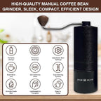 Manual Coffee Grinder – Stainless‑Steel Burr, Adjustable Coarseness, Portable Hand Mill with Cleaning Brush