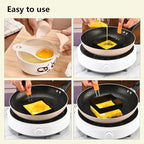 2 Pcs 4 In Square Egg Ring for Frying,Egg Pancake Cooking Rings,Non Stick Stainless Steel Omelet Maker,Equipped with silicone insulated handle,oil brush,and egg separator