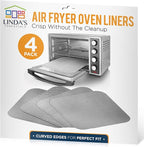 Toaster Oven Liners for Bottom of Oven (4 Pack) Reusable Non-Stick Heat Resistant Toaster Liners, Compatible with Ninja, Cuisinart, Emeril Lagasse & More, Toaster Mat, 12"x12" (Silver)