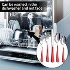 20-Pieces Red Silverware Sets for 4,Red Handle Stainless Steel Cutlery Set, Include Forks Spoons and Knives Set, Dishwasher Safe Utensil Sets for Home Restaurant