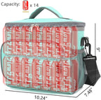 FlowFly Insulated Reusable Lunch Bag Adult Large Lunch Box for Women and Men with Adjustable Shoulder Strap,Front Zipper Pocket and Dual Large Mesh Side Pockets,Jade