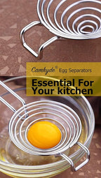 CAMKYDE Egg Separator Food Grade Stainless Steel Egg Yolk White Separation Tool, Set of 2 (Blue)
