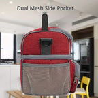 FlowFly Double Layer Cooler Insulated Lunch Bag Adult Lunch Box Large Tote Bag for Men, Women, With Adjustable Strap,Front Pocket and Dual Large Mesh Side Pockets