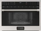 KoolMore KM-CWO24-AFSS Reserve Built-in Microwave Convection Oven with Air Fry, 3-in-1 Combo, Sensor Cook, Soft-Close Door, Stainless Steel, Premium 24 in. /1.6 cu. ft, Black