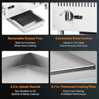 WILPREP Commercial Gas Griddle, 24 in. Gas Countertop Griddle with 2 30000 BTU U-Shaped Burners, NG LPG Compatible Flat Top Grill Hot Plate with Independent Knob Controls for Home Commercial Kitchen