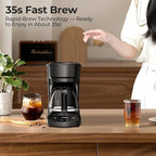 5-Cup Programmable Coffee Maker with 24h Timer, Small Drip Coffee Machine with Auto Shut-off, 2h Keep Warm, BPA-free Glass Carafe Coffee Pot, Delay Brew, 25oz Water Tank, Compact for Home/RV/Dorm