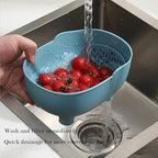 2PCS Vegetables Washing Basket Elephant Drainage Basket Fruit Basket for Draining Pasta Noodles Kitchen (Green & Gray)