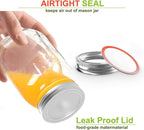 Mason Jar Lids and Rings 48Pcs Regular Mouth Canning Lids for Ball, Kerr Jars- Split-Type with Leak proof & Airtight Seal, Metal - Food Grade Material Silver/70MM