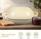 Dutch Oven for Bread Baking – Premium Cast Iron Pot with Lid – Perfect for Sourdough, Artisan Loaves & No-Knead Bread – 2 QT / 1.9L (Enameled, Round, Oven & Stovetop Safe), White