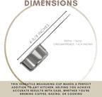 1/8 Cup Stainless Steel Measuring Cup | Sturdy Metal 30 ml | 30 cc | 1 oz | Single Cup for Wet and Dry Ingredients | Great for use as 1/8 Cup Coffee Scoop - 1 PK