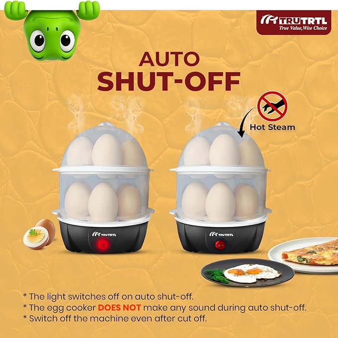 4 in 1 electric egg cooker | Boils upto 14 eggs | Poacher | Omelet maker | Vegetable steamer, dumpling & More | Royal Black